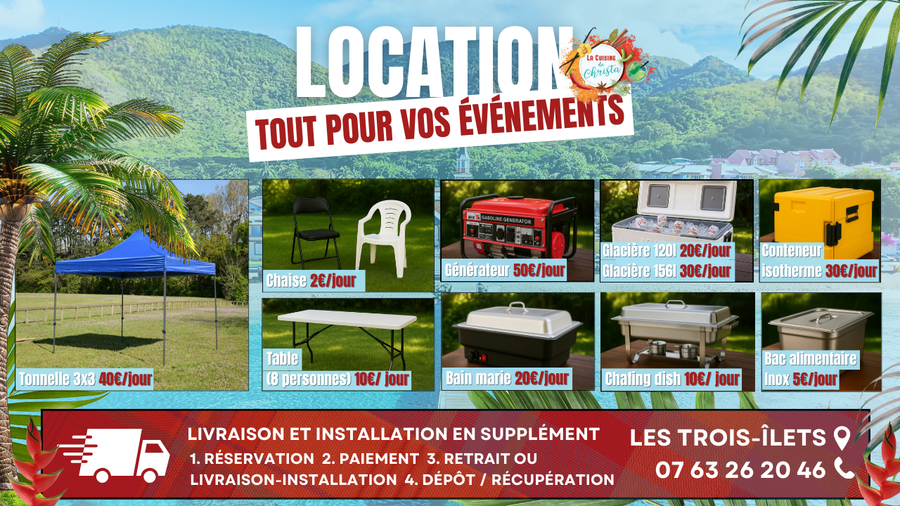 Tarifs location de matériel