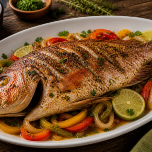 Vivaneau cuisiné façon créole spécialité antillaise Martinique