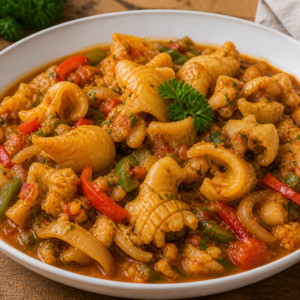 Fricassée de chatrou cuisine créole antillaise Martinique