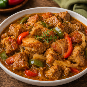 Fricassée de porc local cuisine créole Martinique